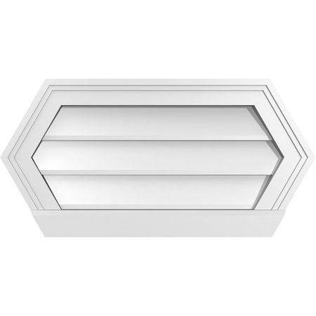 Ekena Millwork Half Round Surface Mount PVC Gable Vent w/ 2"W x 2"P Brickmould Sill Frame, 24"W x 12"H GVPHR24X1203SN